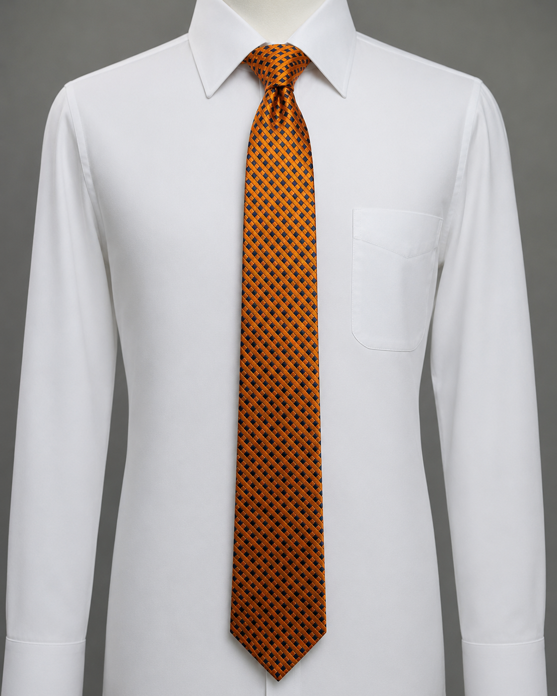 Orange Square - Silk Tie