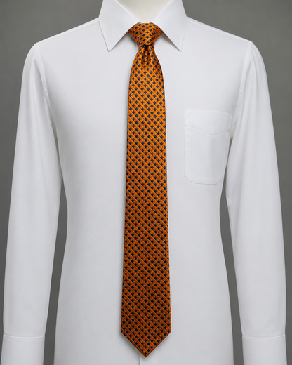 Orange Square - Silk Tie