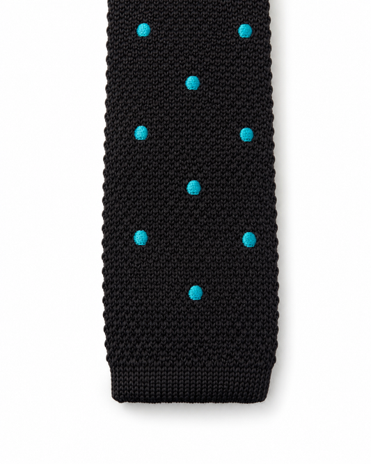 Blue Polka Dots - Knit Tie