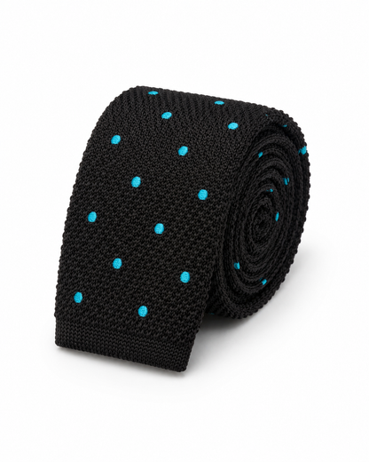 Blue Polka Dots - Knit Tie