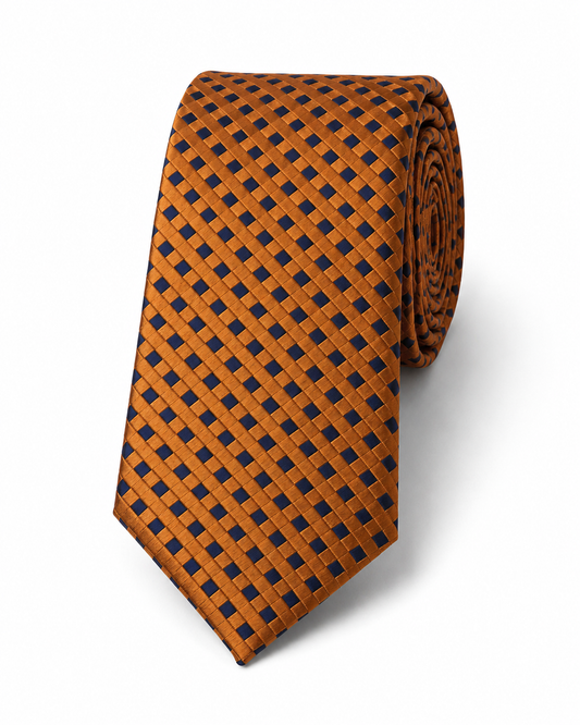Orange Square - Silk Tie