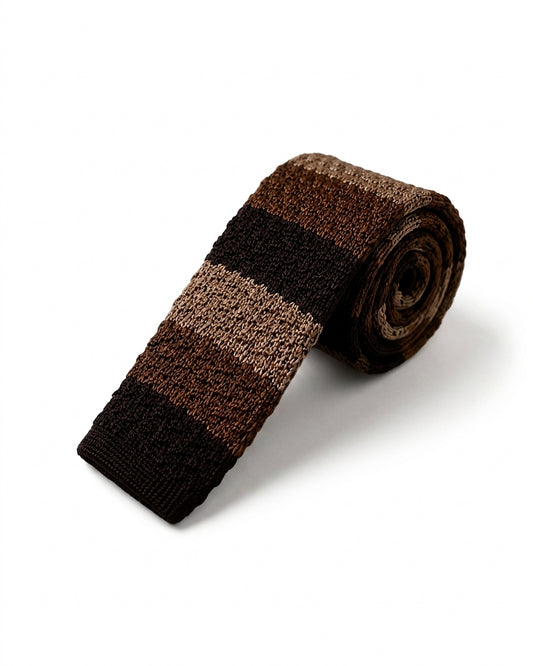 Bold Brown - Knit Tie